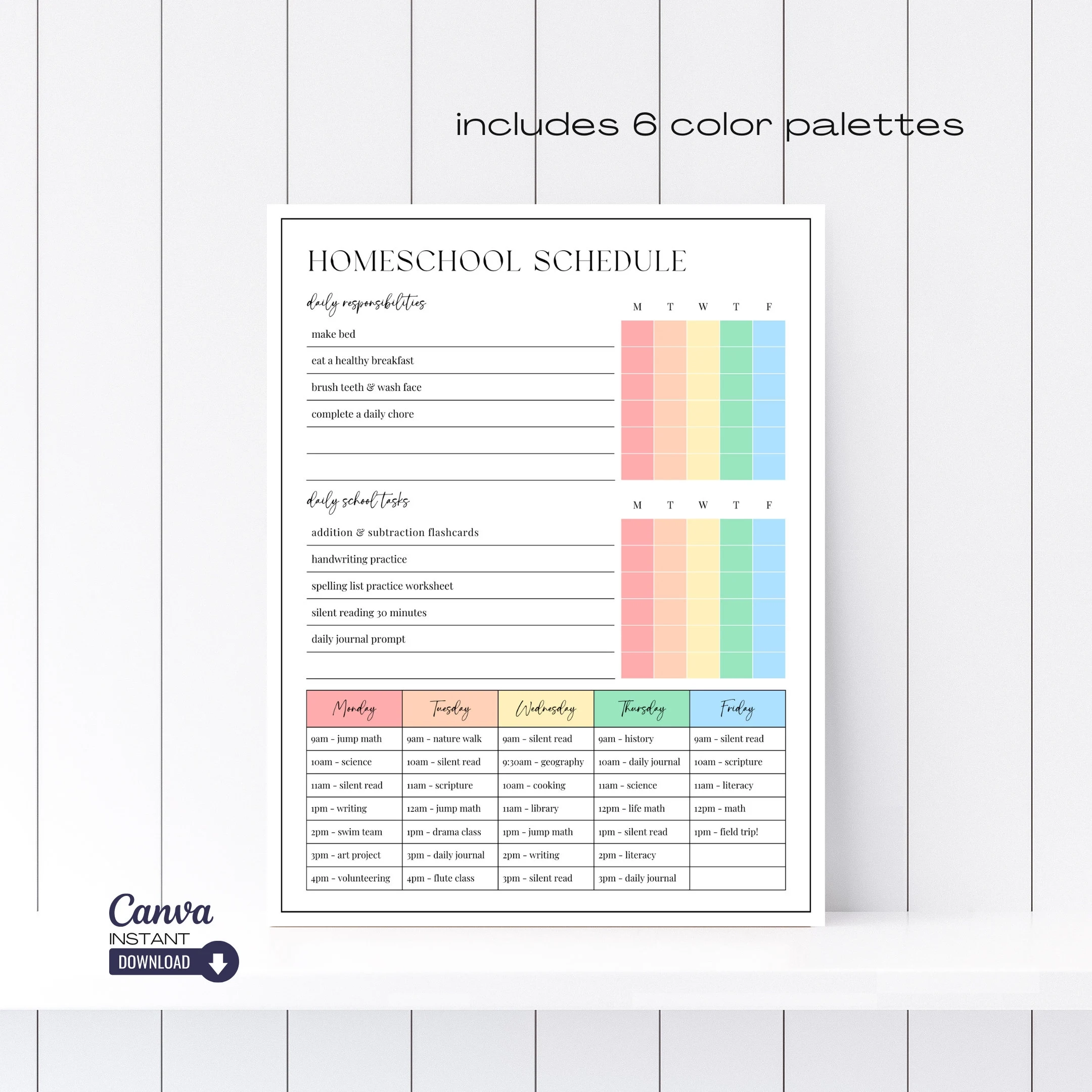 Printable Schedule For Teaching Literacy