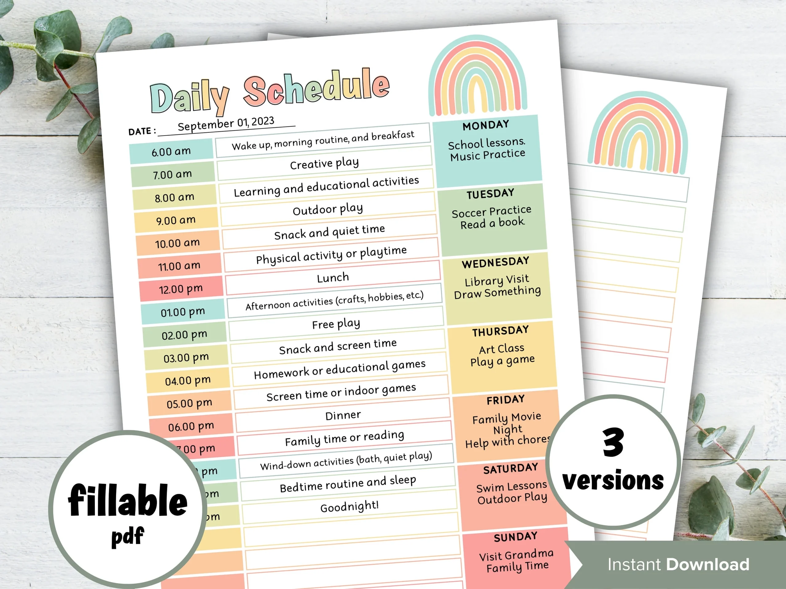 Editable Kids Daily Routine Daycare Schedule Kids Daily Chores The Hustling Cat Lady Editable Kids Daily Routine Daycare Schedule Kids Daily Chores The Hustling Cat Lady