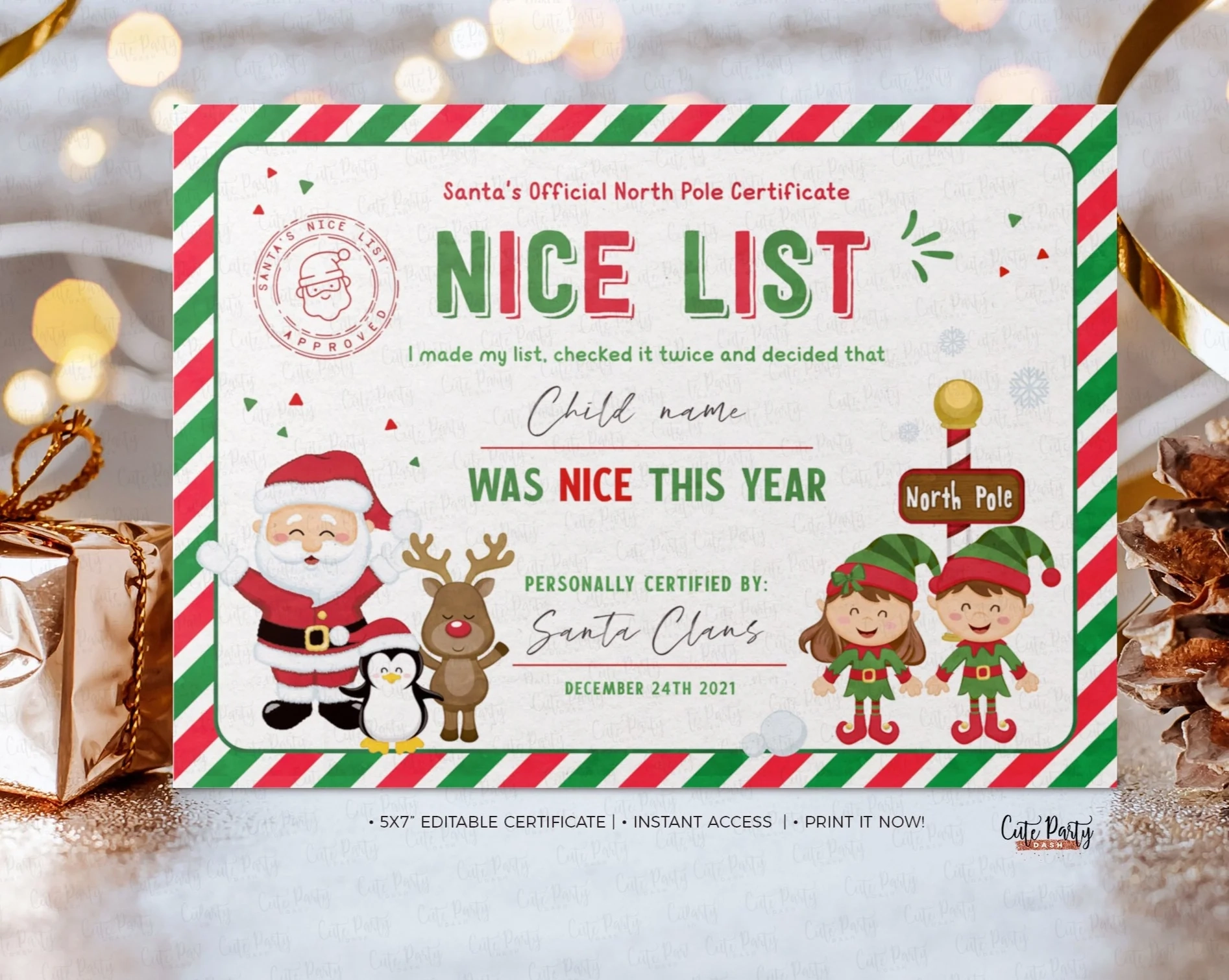Official Nice List Certificate Printable