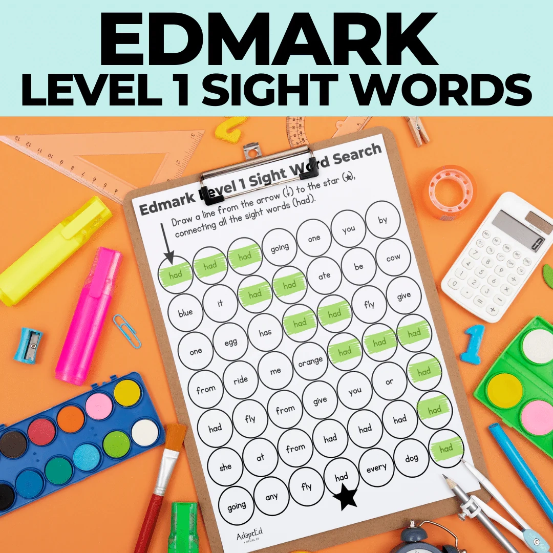 Edmark Level 1 Sight Words Dot To Dot Stamp It Maze AdaptEd 4 Special Ed Inc 