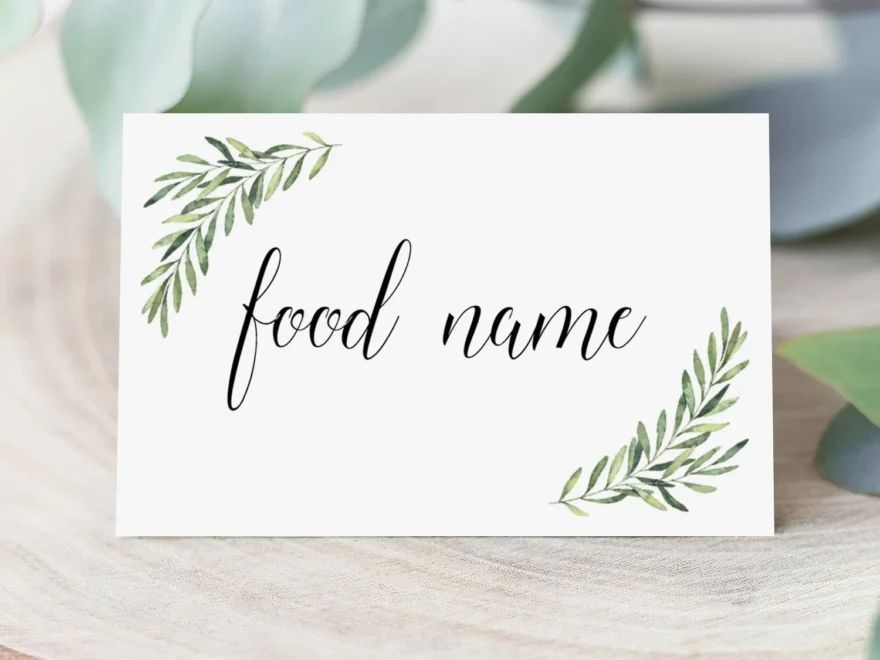 Elegant Food Cards For Buffet Greenery Wedding Food Labels Template Bridal Shower Food Signs Printable Editable Food Card Buffet Cards OF2 Etsy