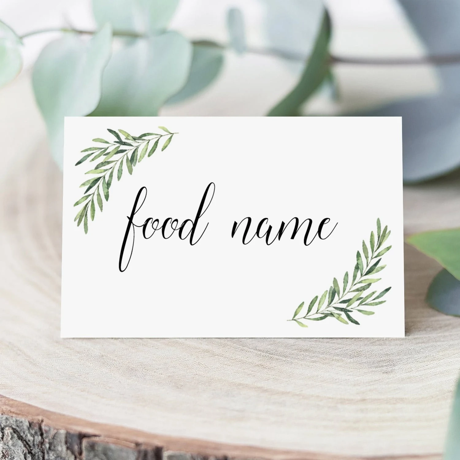Elegant Food Cards For Buffet Greenery Wedding Food Labels Template Bridal Shower Food Signs Printable Editable Food Card Buffet Cards OF2 Etsy