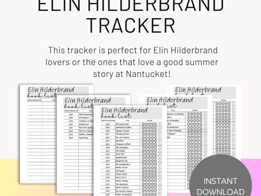 Elin Hilderbrand Tracker Etsy