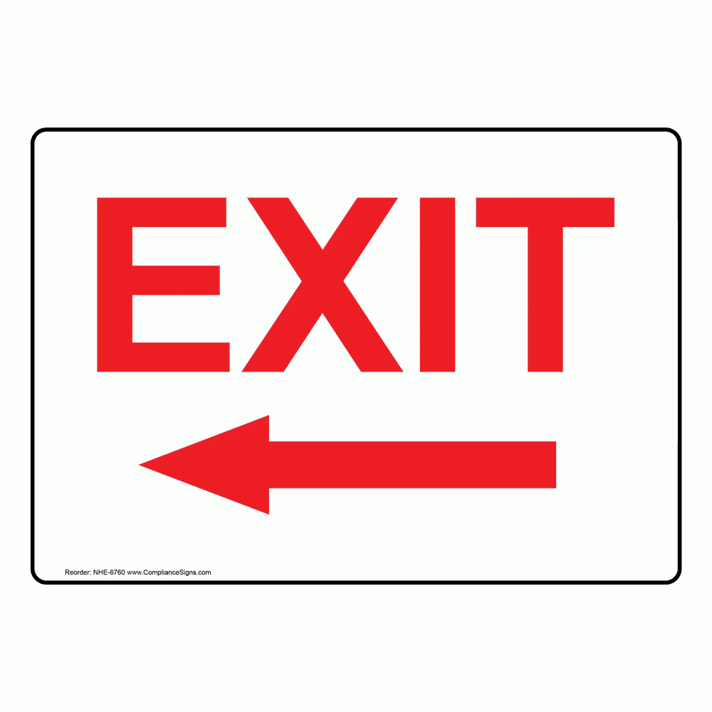 Enter Exit Exit Sign Exit With Left Arrow 