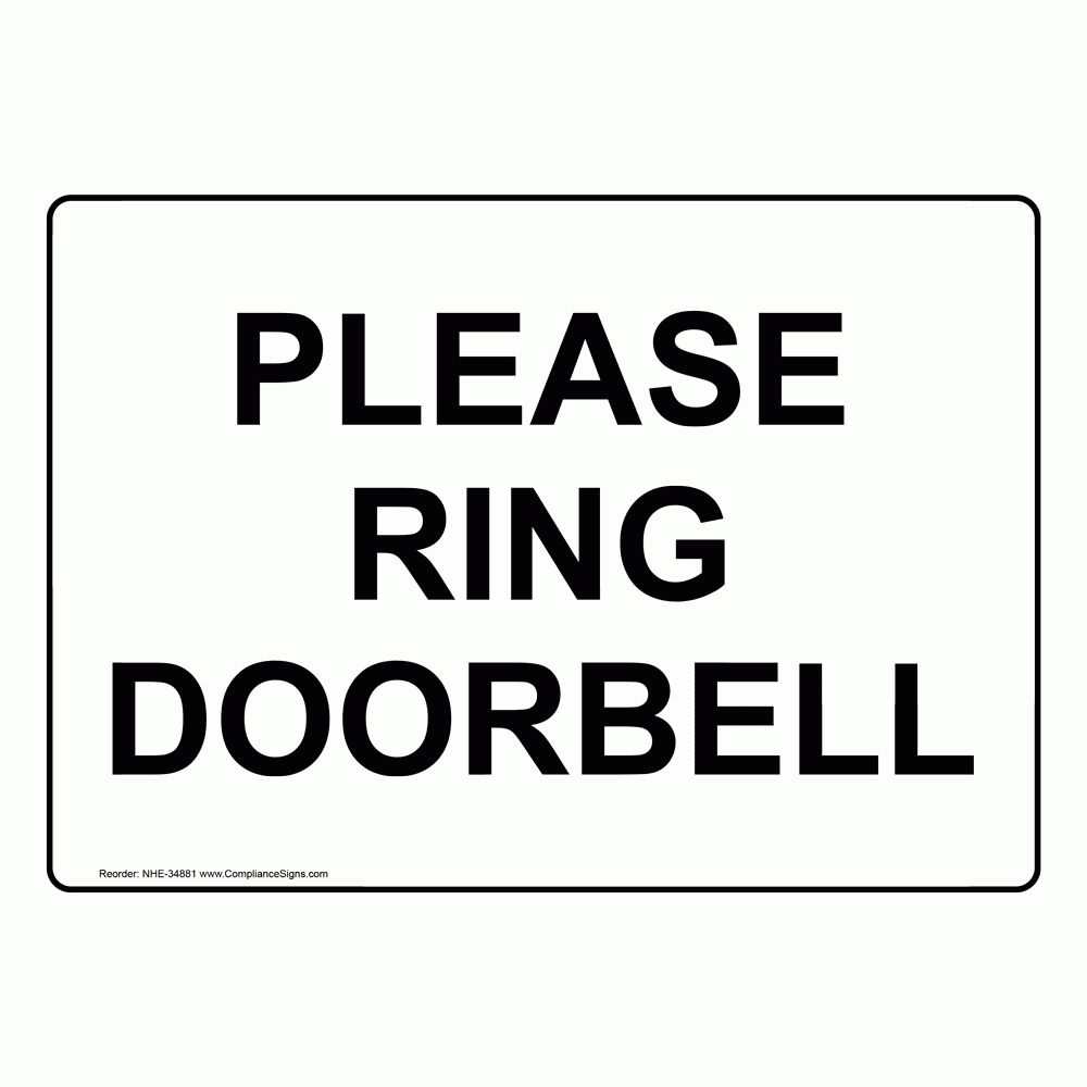 Printable Please Ring Doorbell Sign