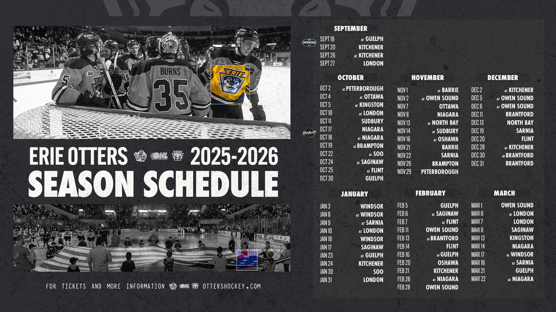 Erie Otters Announce 2025 26 Ontario Hockey League Schedule Erie Otters