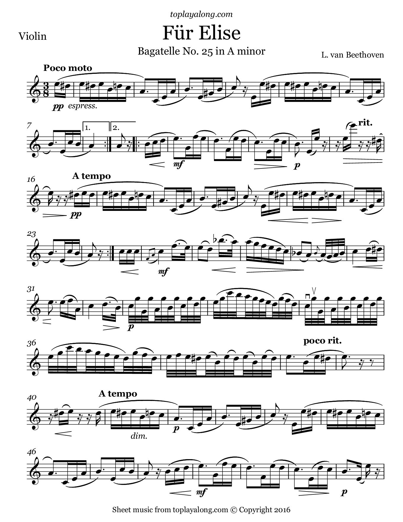 Printable Beethoven Sheet Music Printable Beethoven Sheet Music