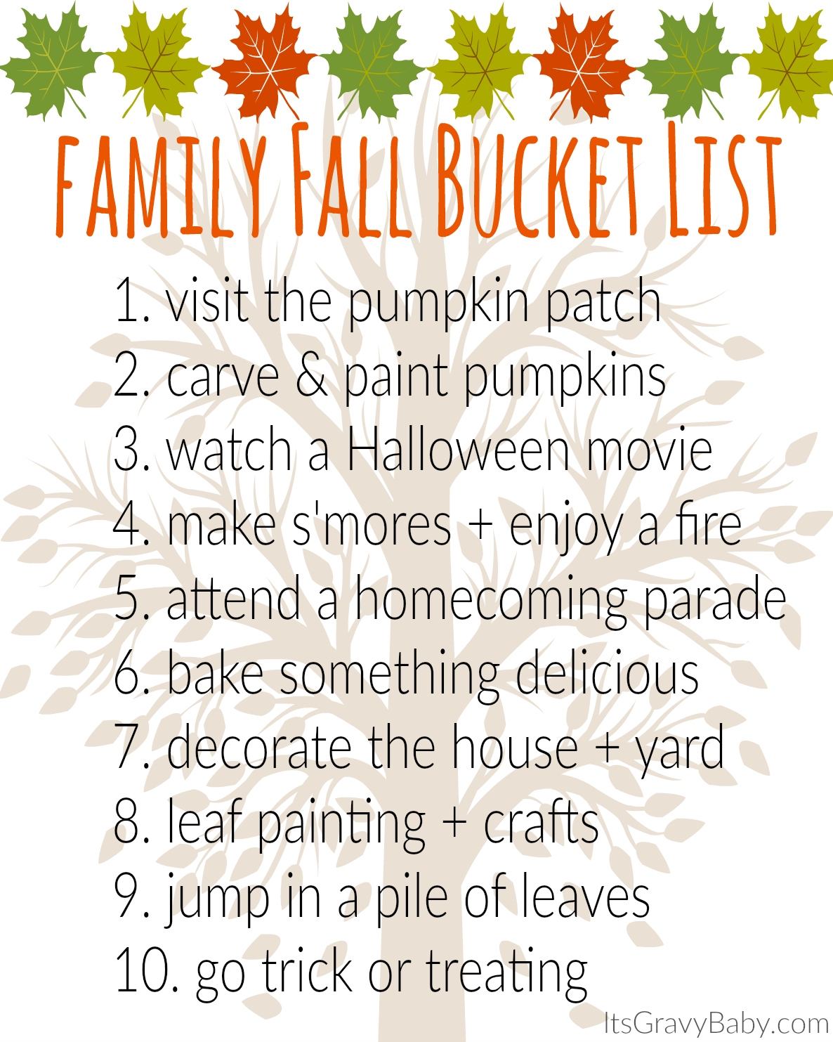 Family Fall Bucket List Free Printable It s Gravy Baby 