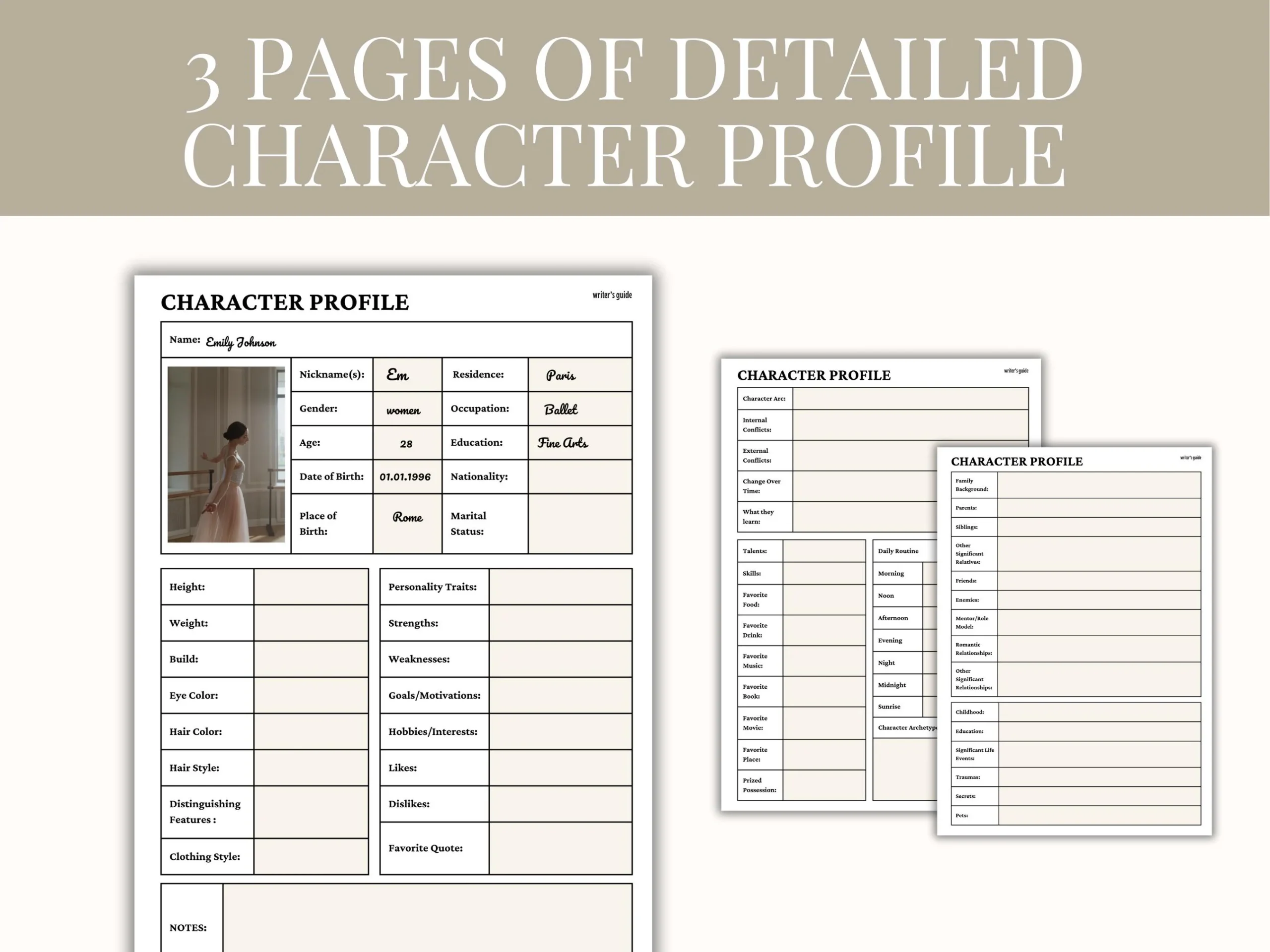 Printable Character Charts For Books