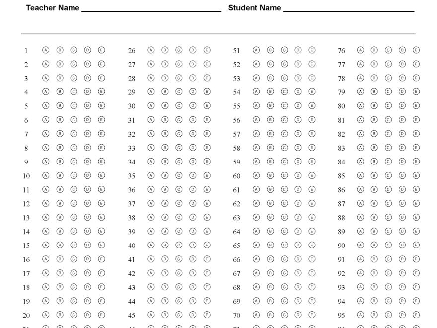 Final Exam 100 Question Test Answer Sheet Remark Software