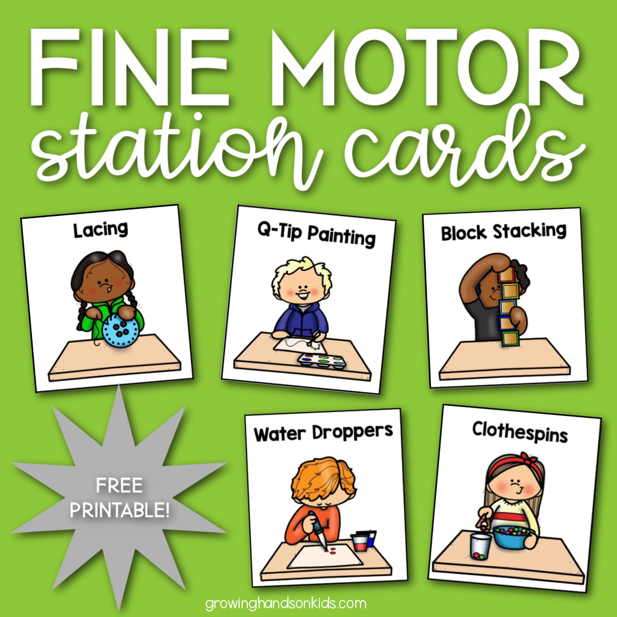 Fine Motor Station Cards Growing Hands On Kids