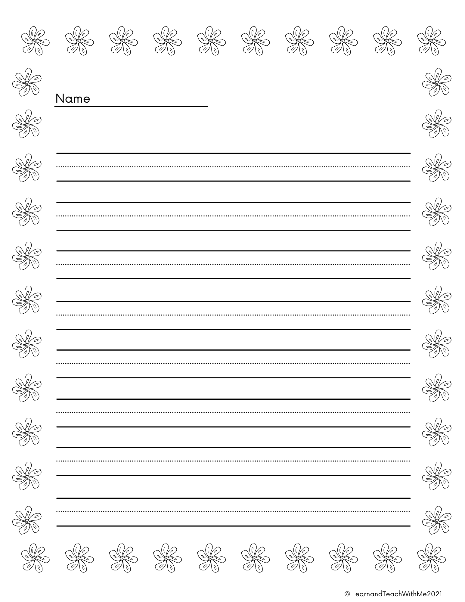Handwriting Paper Printable Border Sheets Horizonatal Handwriting Paper Printable Border Sheets Horizonatal