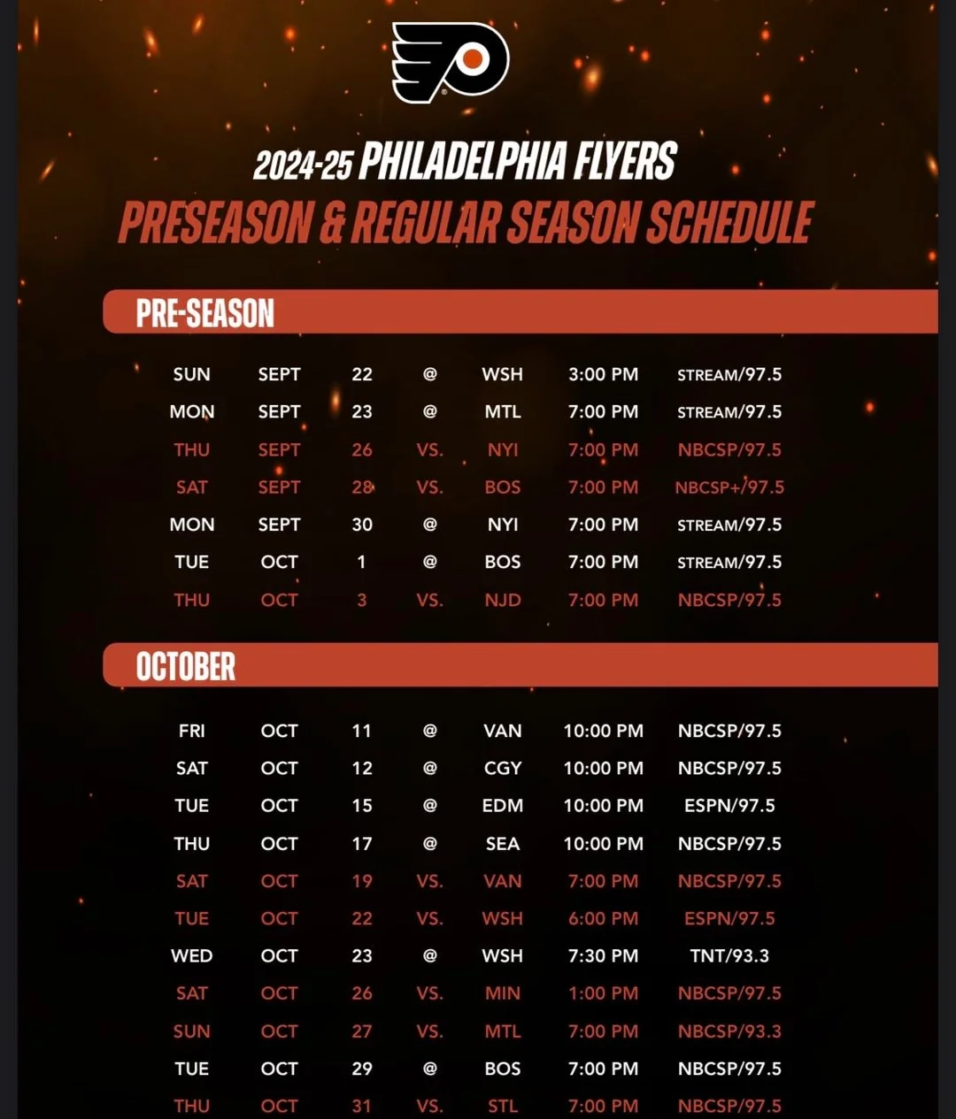 Printable Flyers Printable Flyers Schedule 2025-26
