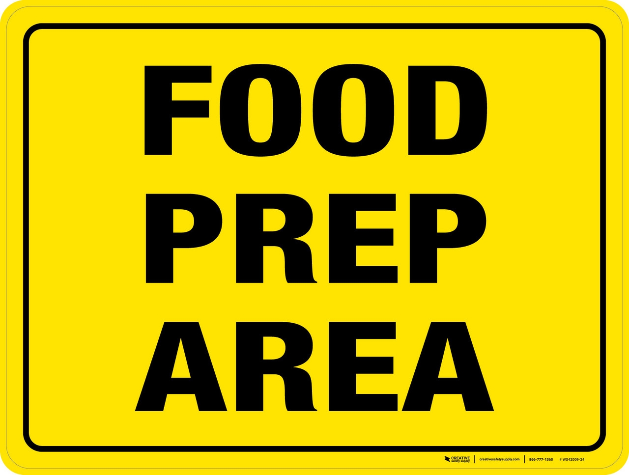 Food Prep Area Floor Sign Rectangle 