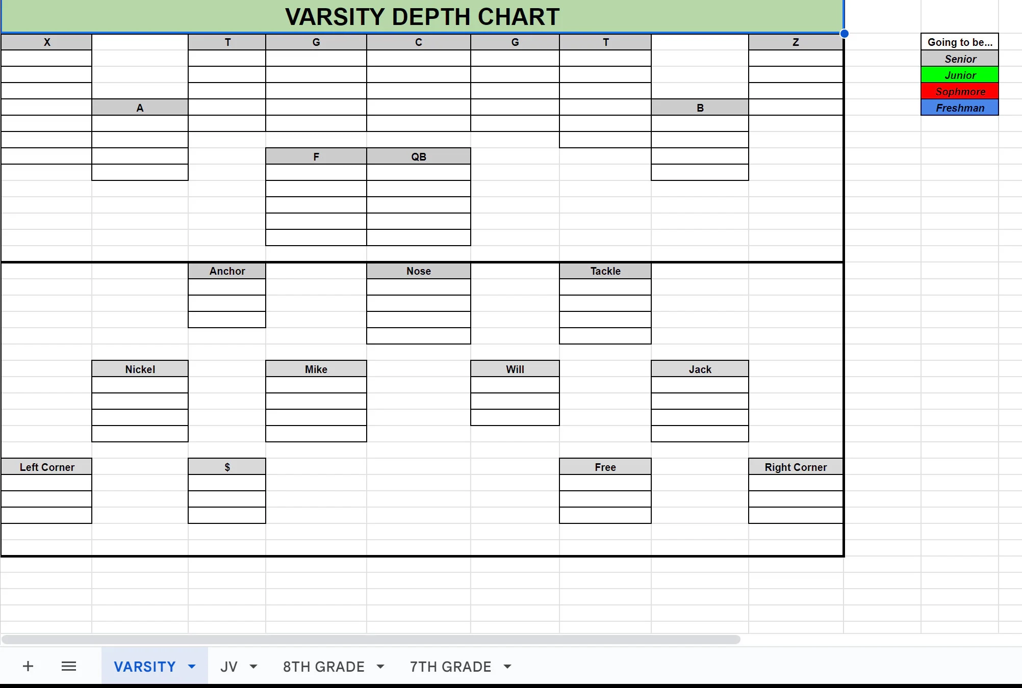 Football Depth Chart Etsy Finland