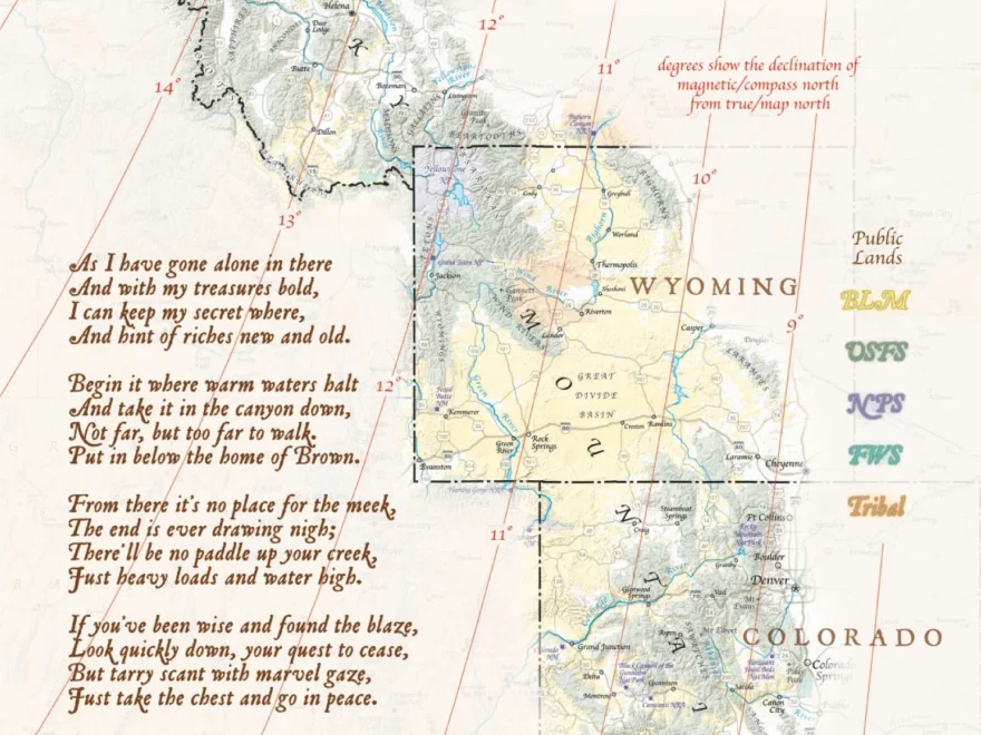 Forrest Fenn s Treasure Map And Search Area Fenns Treasure