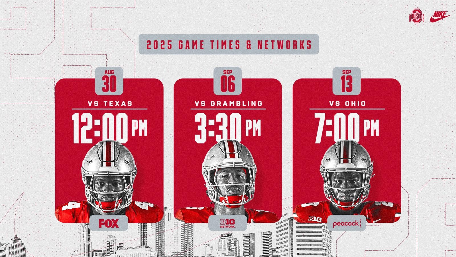 Four Football Game Times And TV Networks Set For 2025 Season Ohio State Four Football Game Times And TV Networks Set For 2025 Season Ohio State
