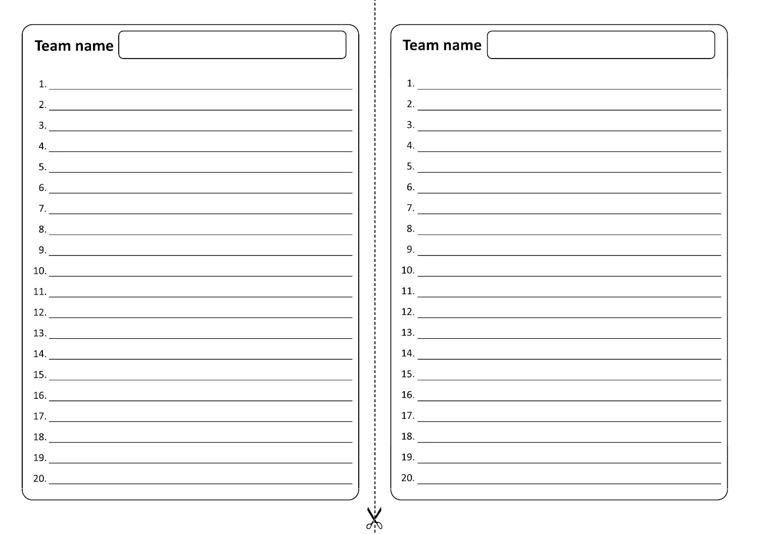 Free 20 Question Answer Sheets Instant Quizzes