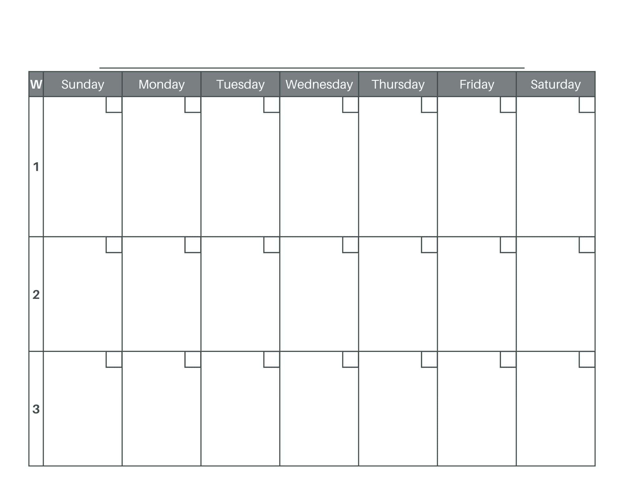 Free 3 Week Calendar Printable PDF Free 3 Week Calendar Printable PDF