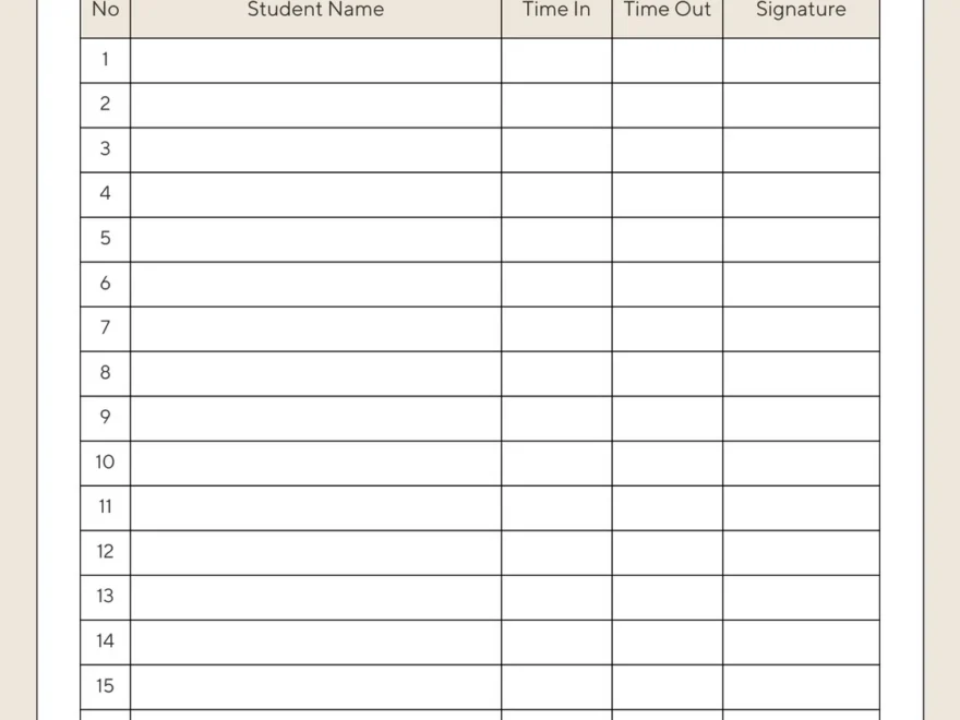 Free And Customizable Attendance Templates