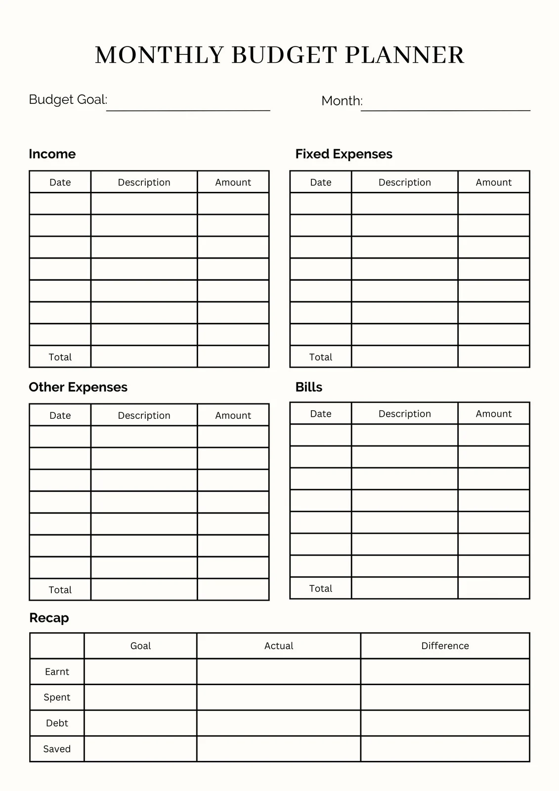 Free Printable Saving Sheets