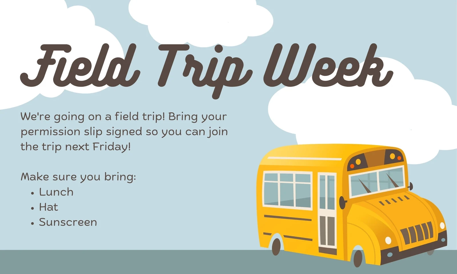 Free And Customizable Field Trip Templates