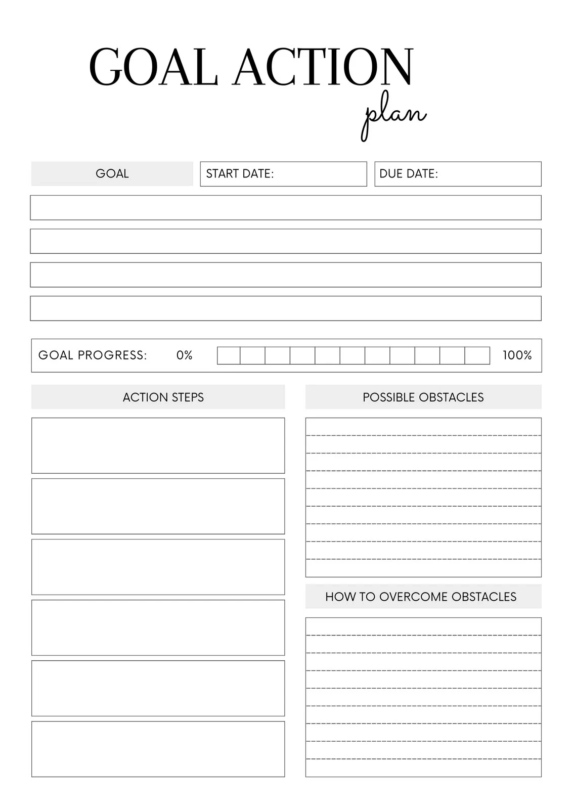 Printable Daily Goal Planner
