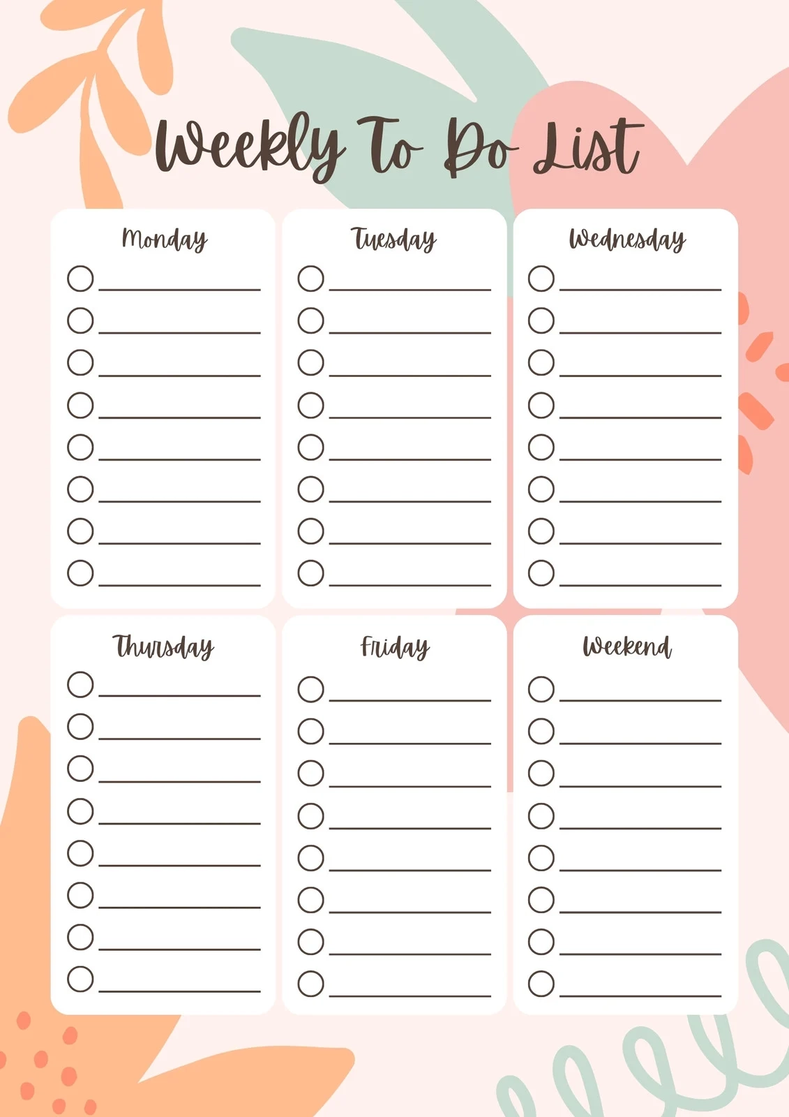 Cute Printable To Do List Template
