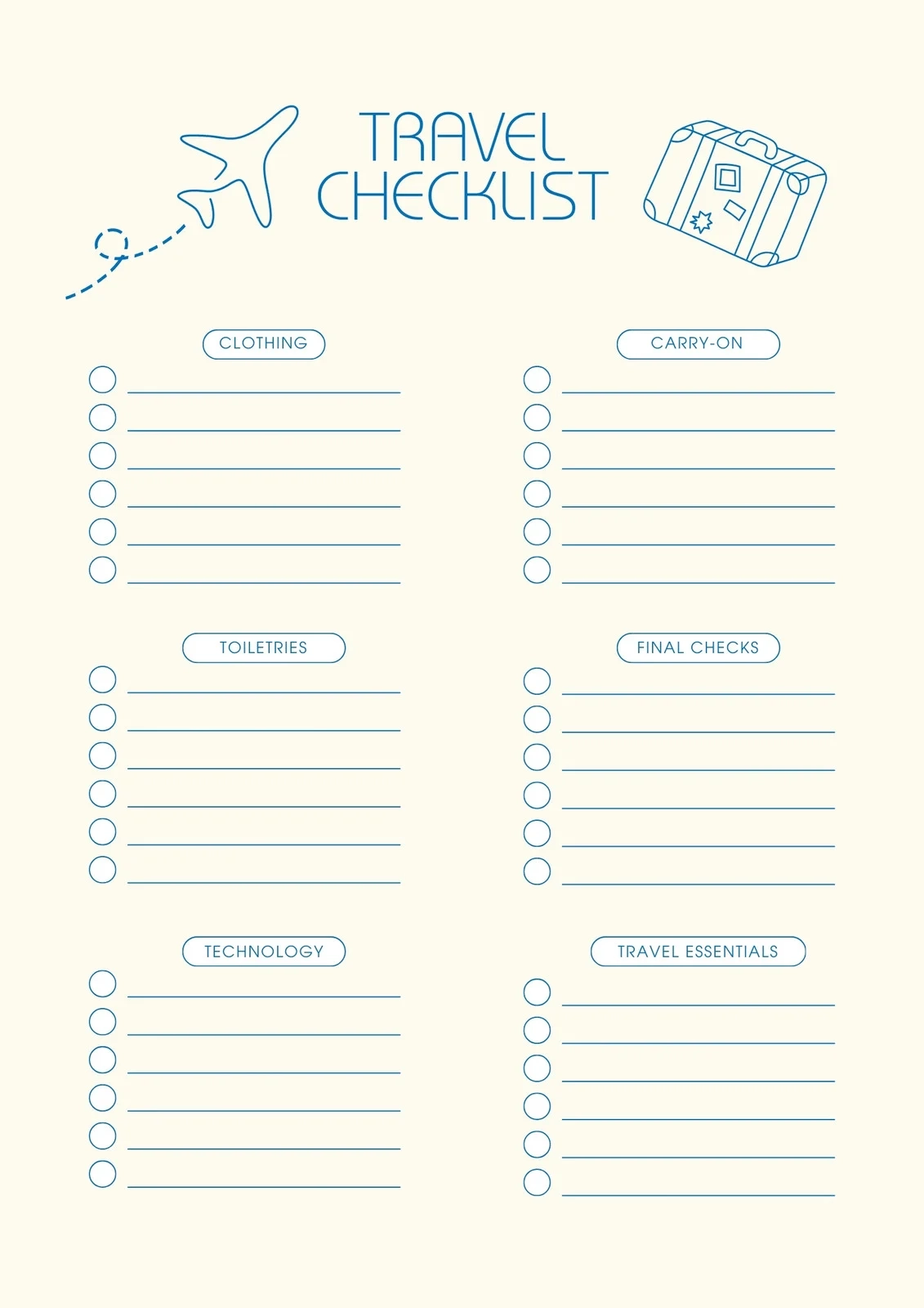 Printable Packing List Creator