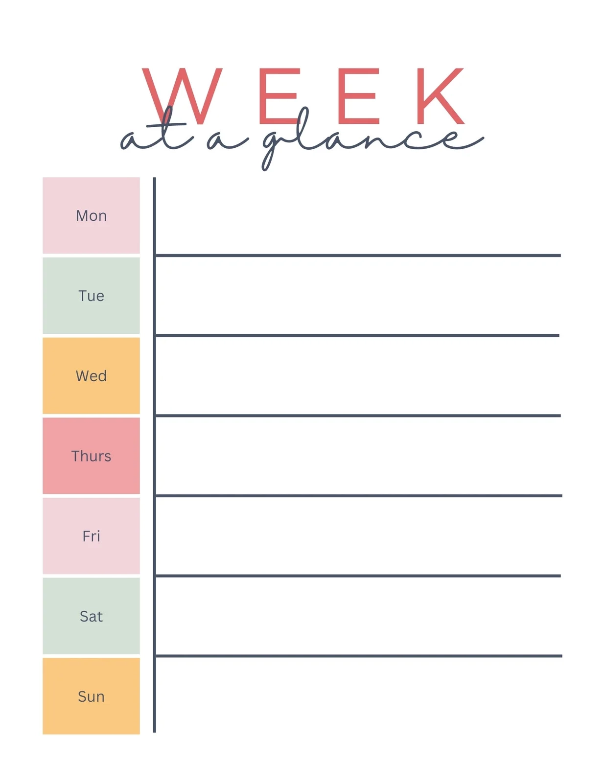 Inspiring Weekly Planner Printable