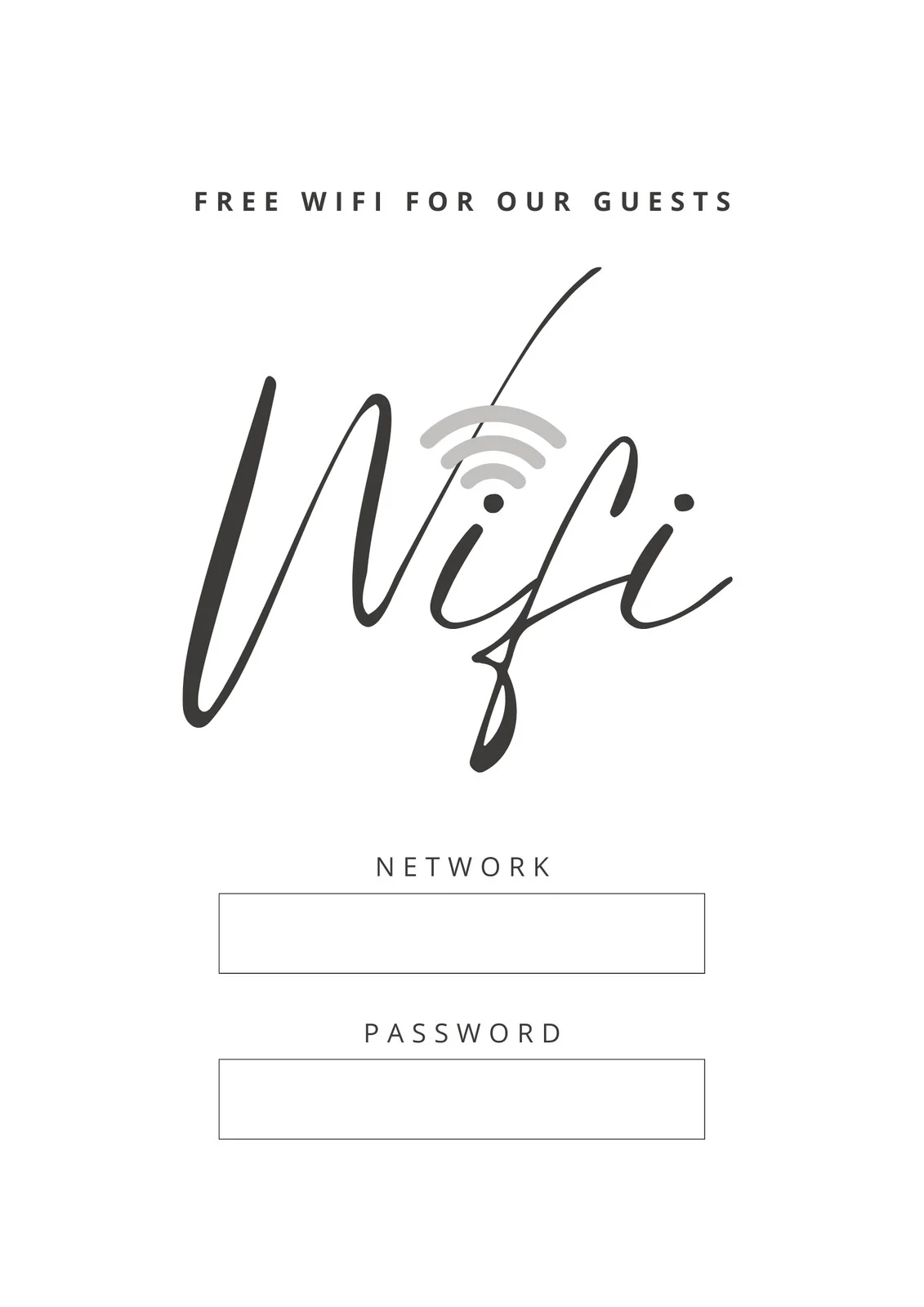 Free Printable Wifi Password Sign