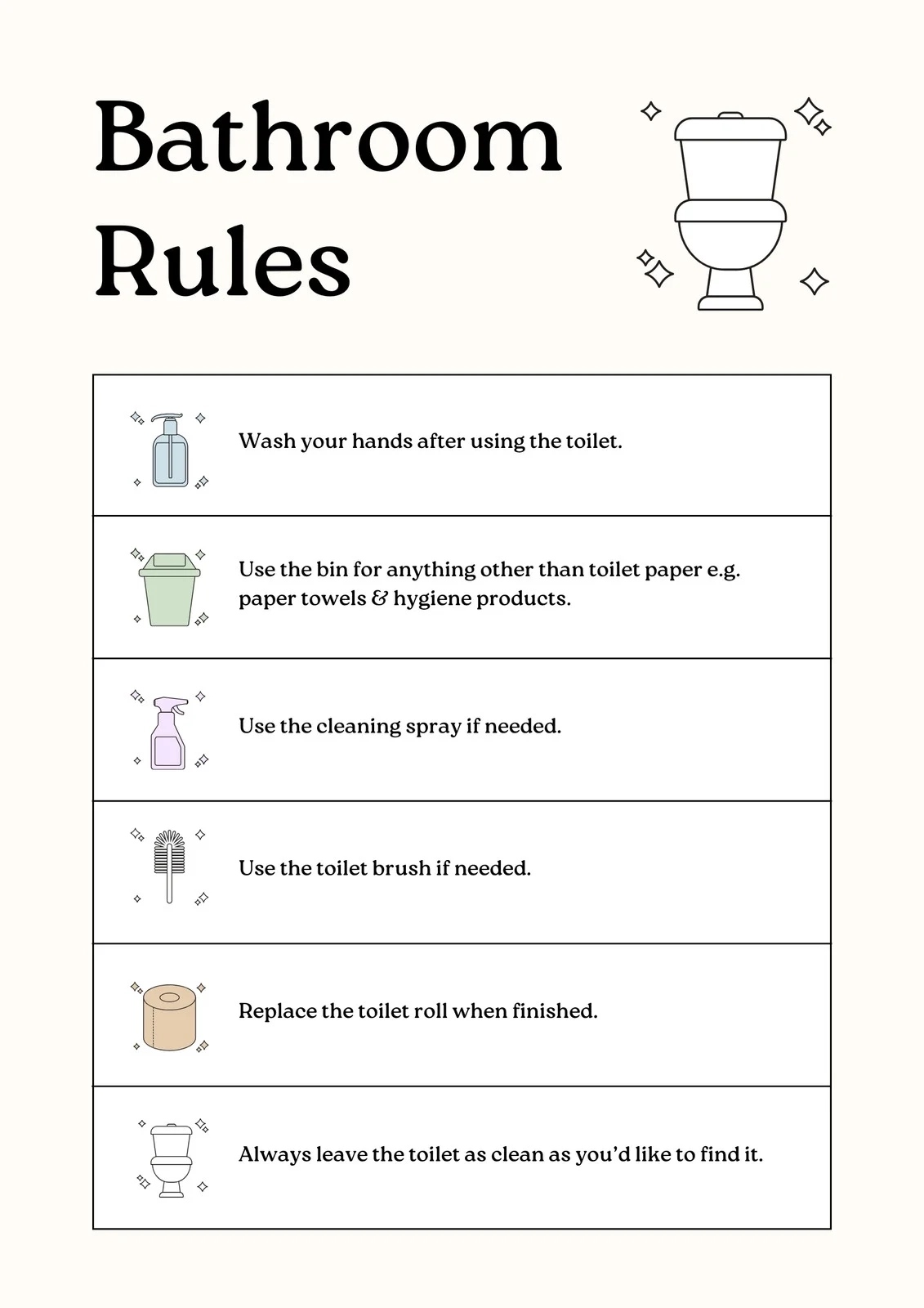 Free Printable Bathroom Etiquette Signs