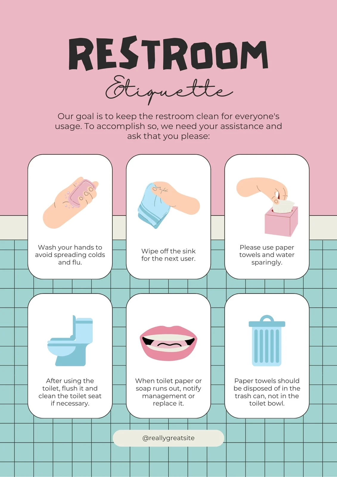 Free And Printable Bathroom Poster Templates Canva