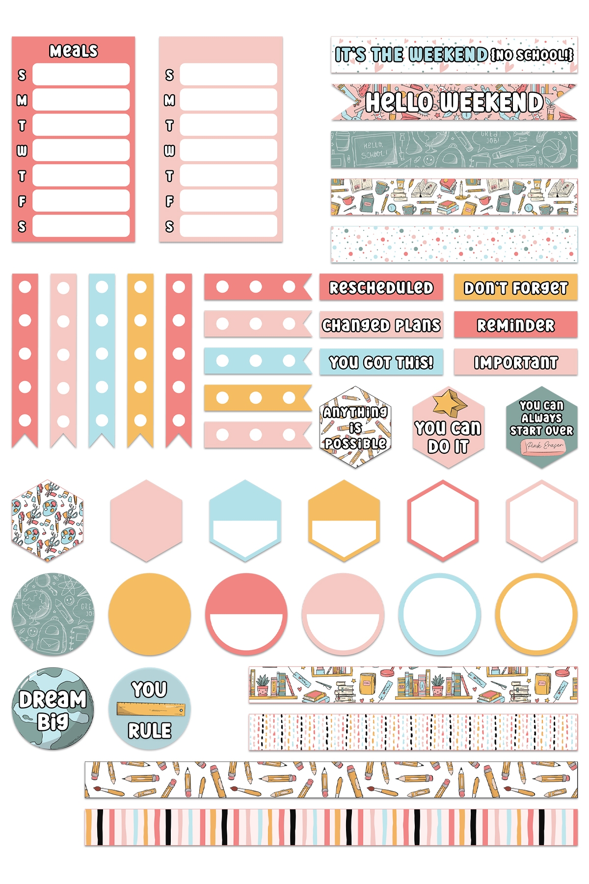 Free Back to School Planner Stickers Pinterest 5 Mom Envy