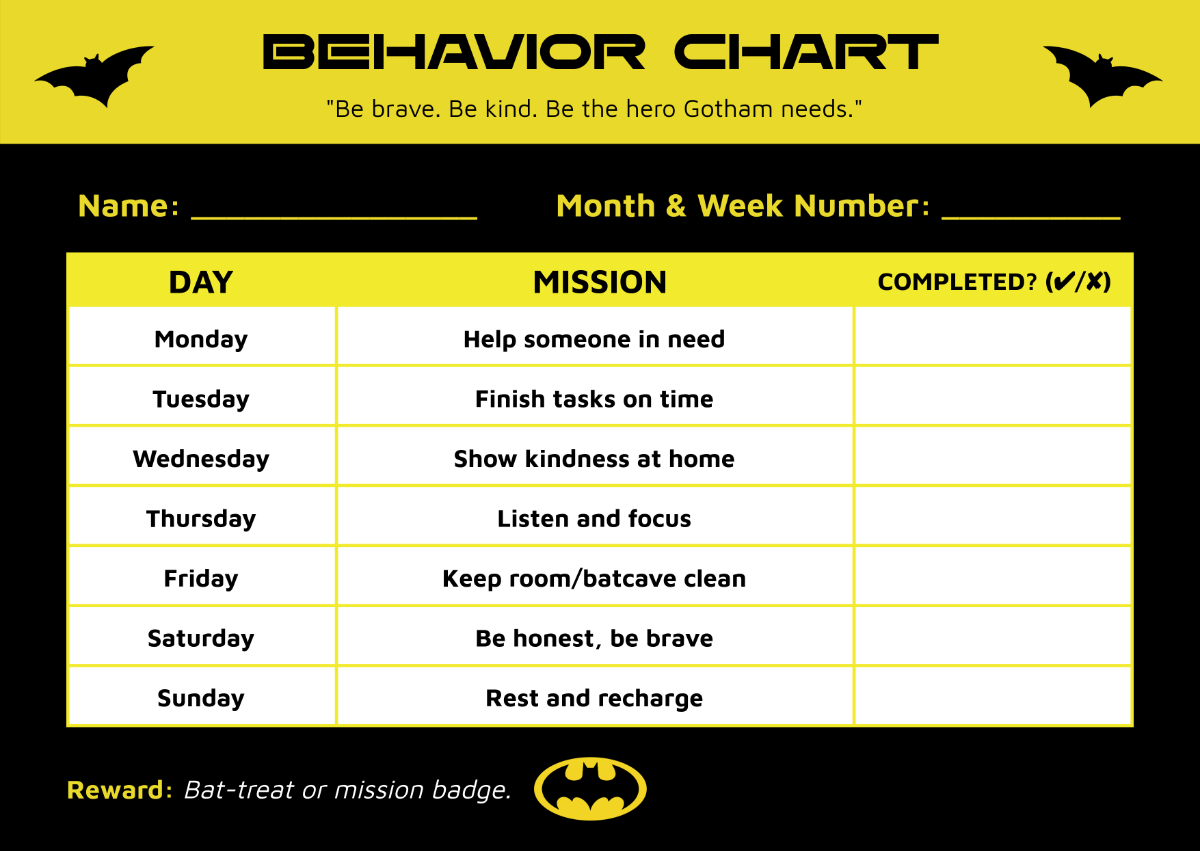 Free Batman Behavior Chart Template To Edit Online Free Batman Behavior Chart Template To Edit Online