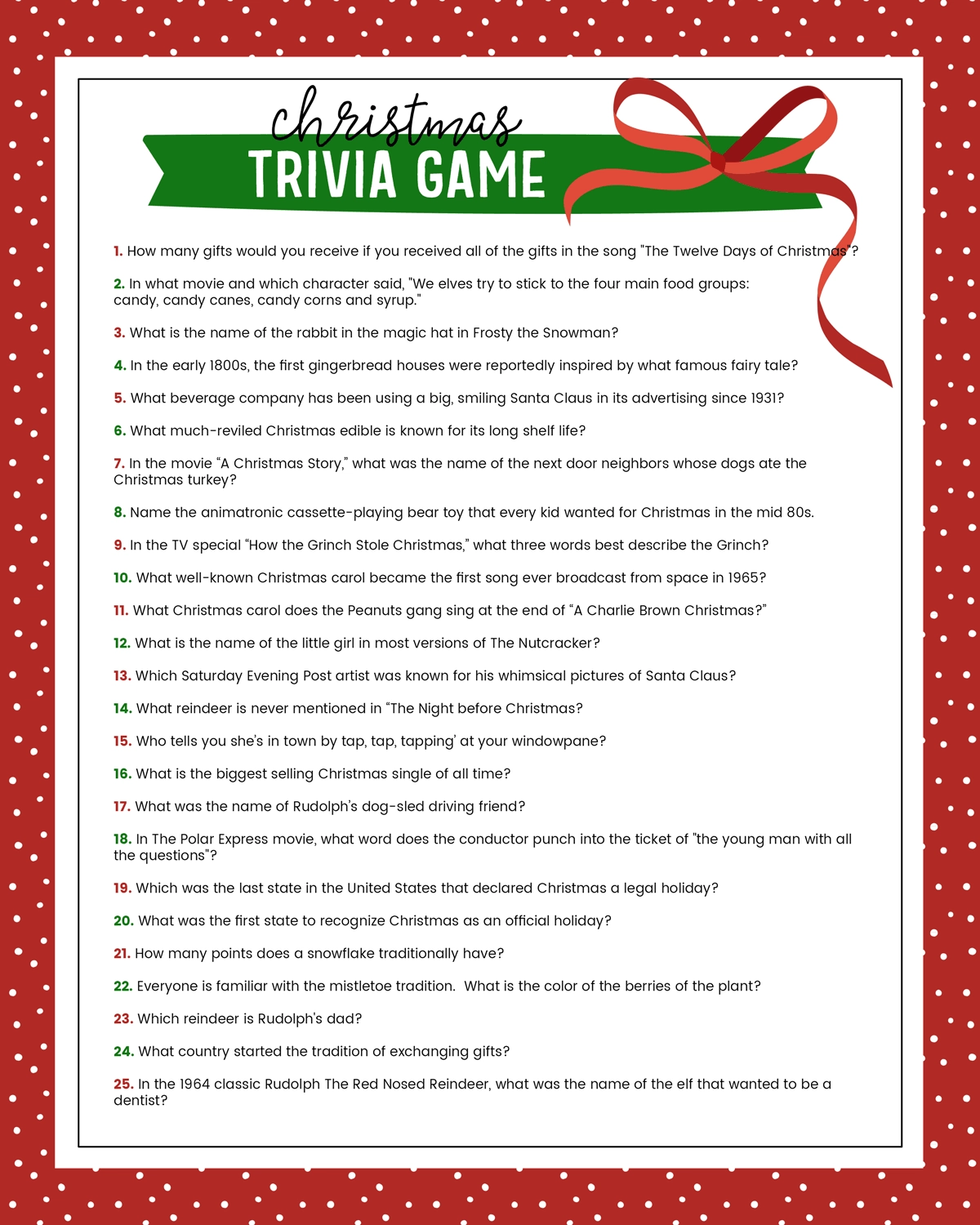 Free Printable Trivia Games For Seniors