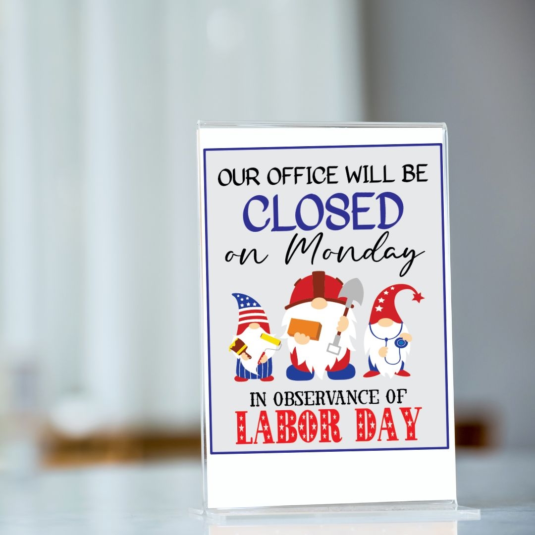 Free Printable Labor Day Closed Sign