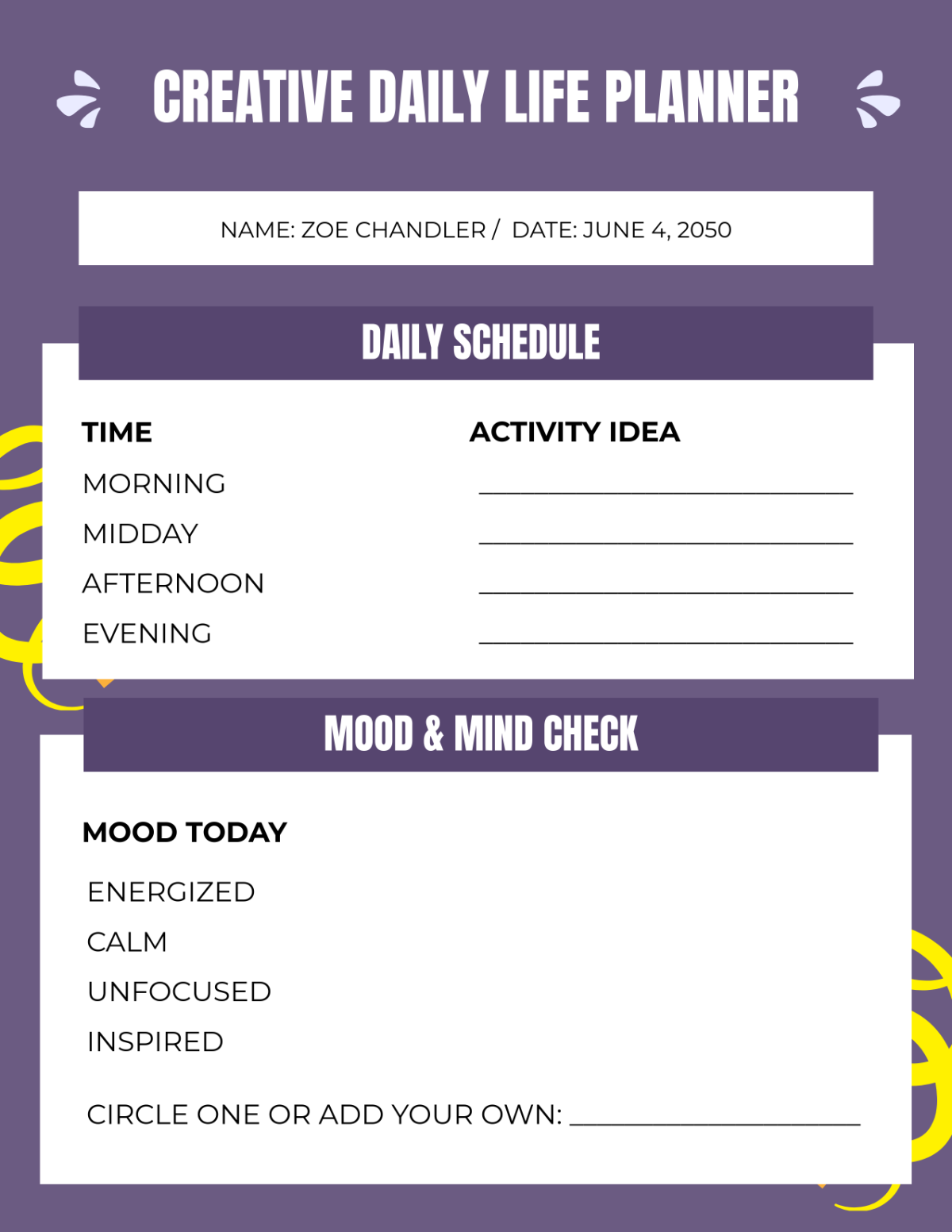 Creative Life Planner Printable