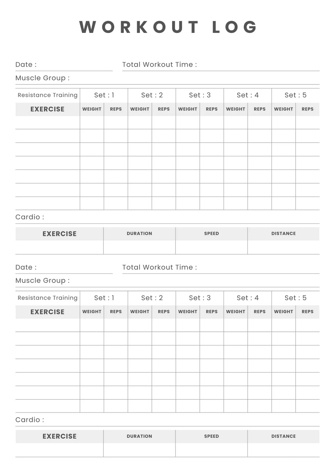 Fit Planner Free Printable