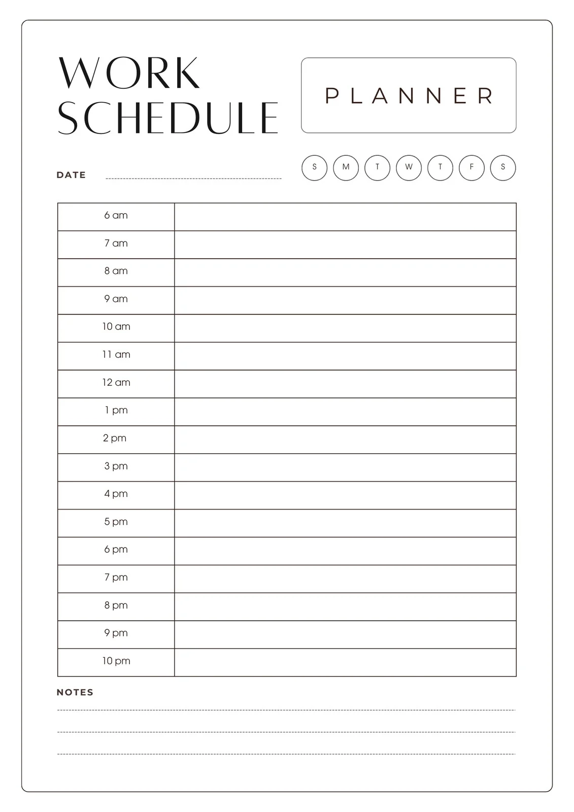 Free Printable Daily Work Planner
