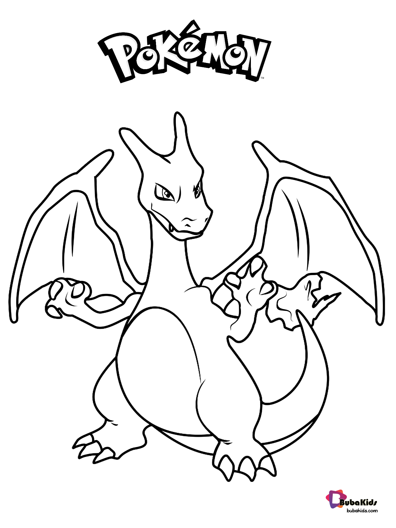 Free Download To Print Pokemon Charizard Coloring Page BubaKids