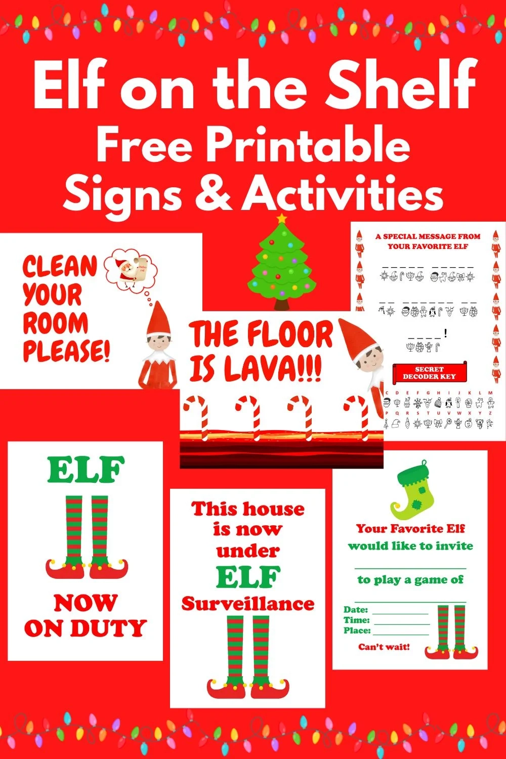 Elf On The Shelf Printable Signs