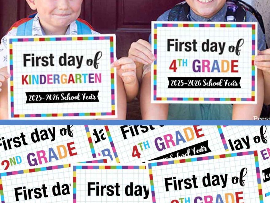 Free First Day Of School Printable Signs 2025 2026 School Year