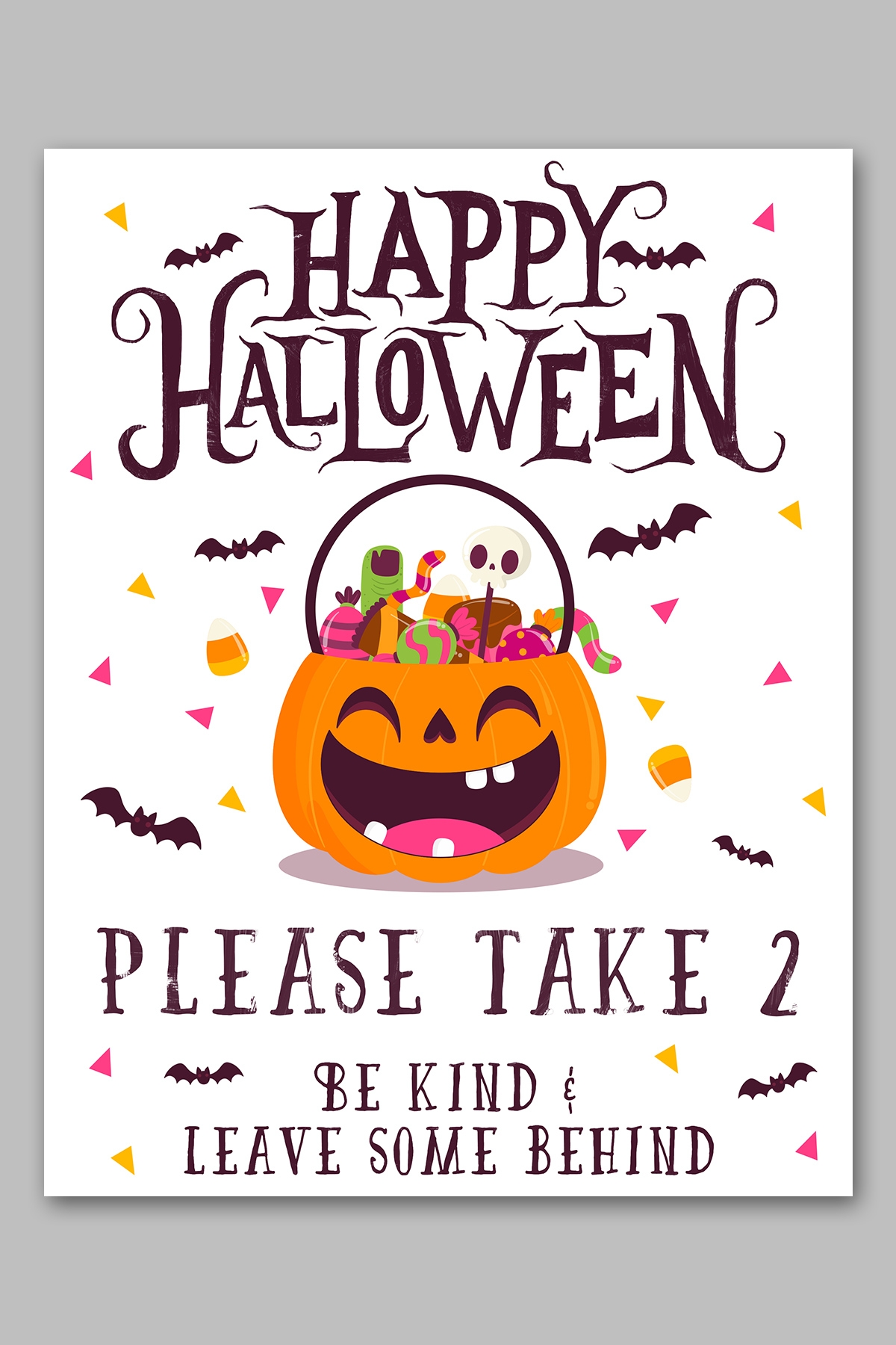 Free Halloween Candy Printable Sign Set No Sign Up Needed