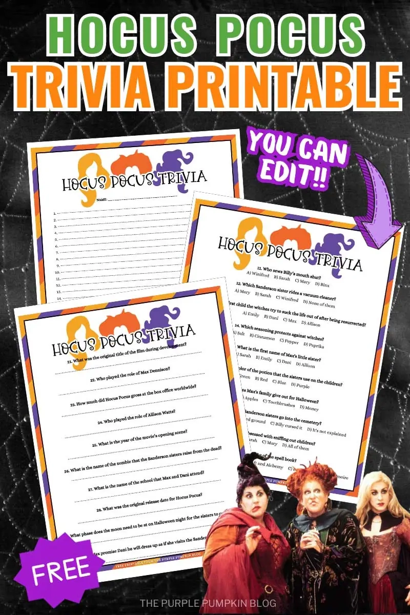 Free Hocus Pocus Trivia Questions And Answers Printable Free Hocus Pocus Trivia Questions And Answers Printable