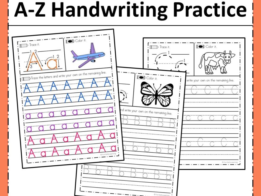 Free Letter Tracing Worksheets A Z Handwriting Practice Fun Early Learning