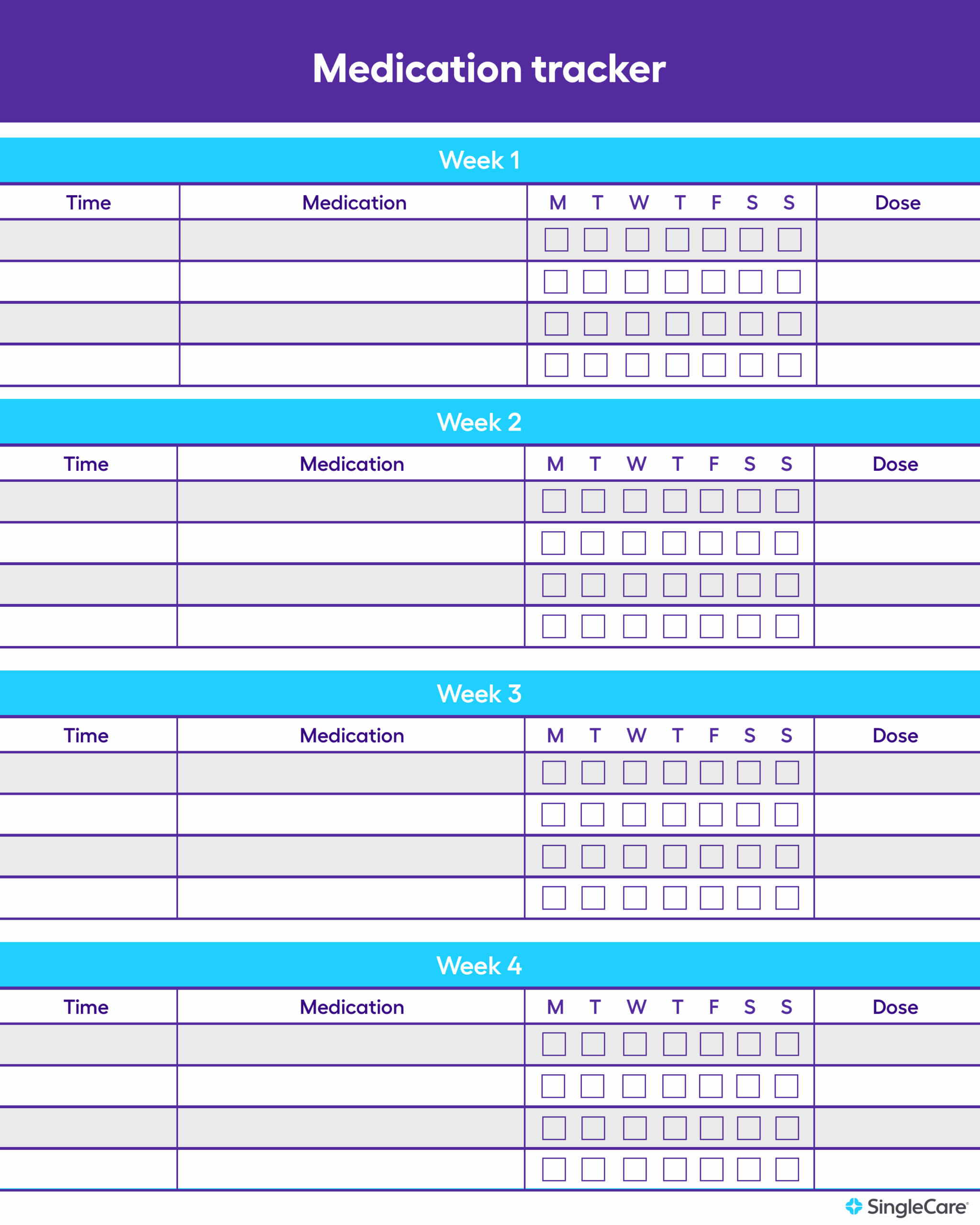 Daily Medication Chart Printable