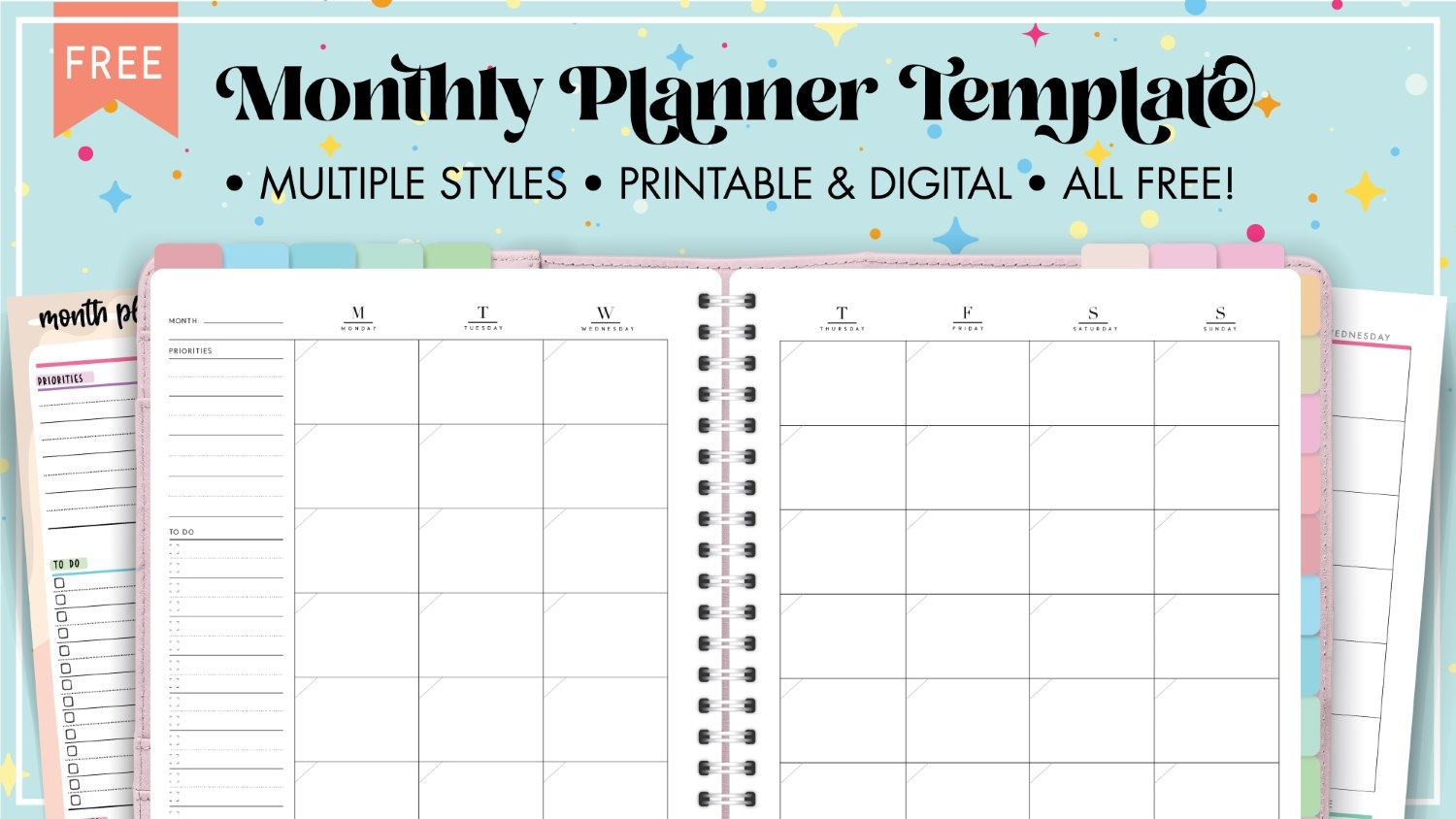Free Classic Happy Planner Month Printable