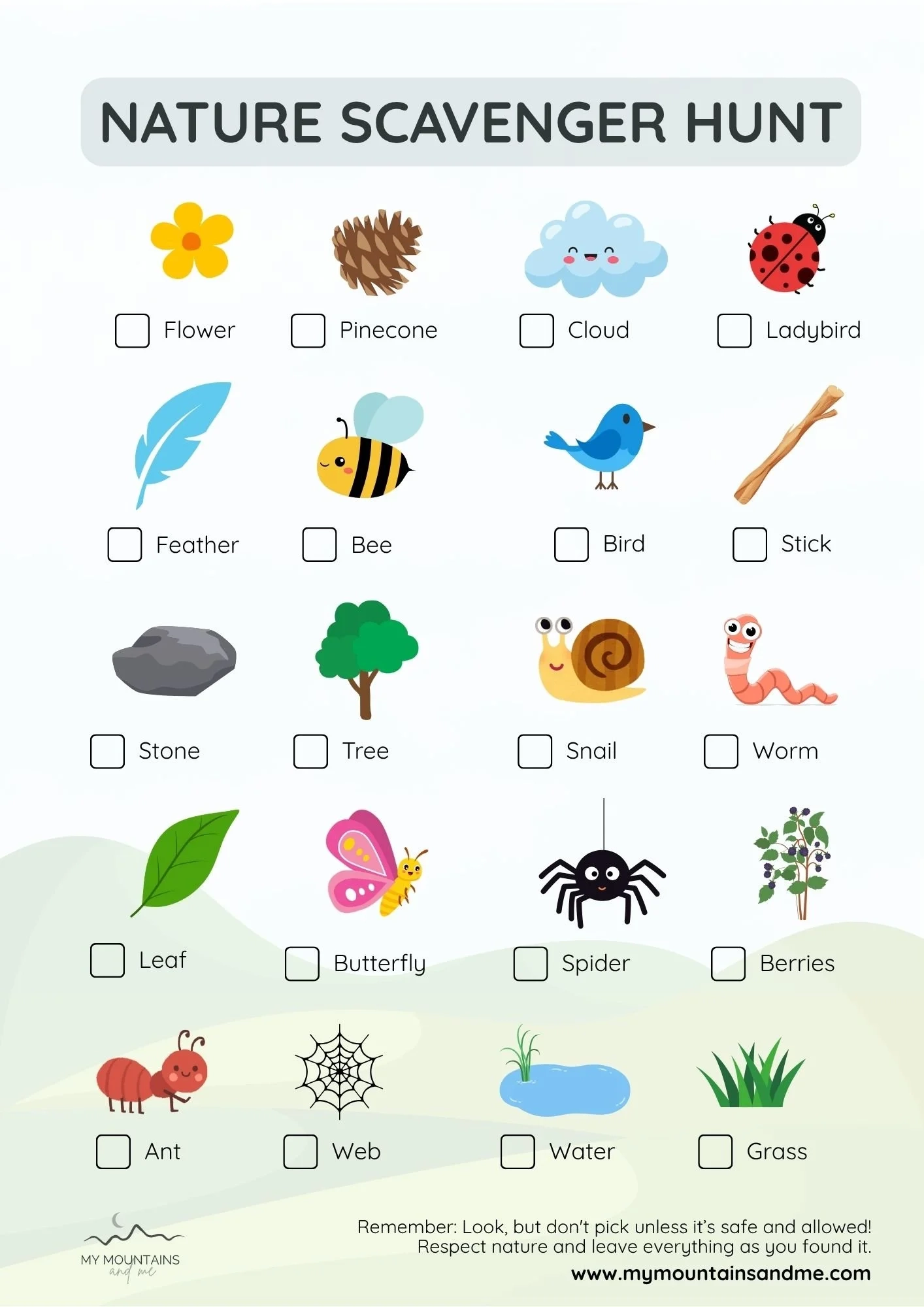Free Printable Outdoor Scavenger Hunt List
