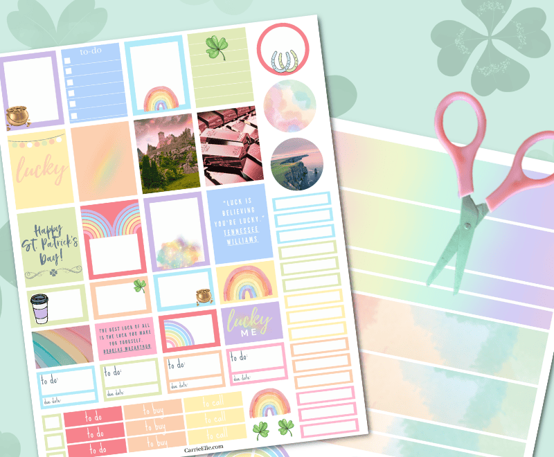 Free Pastel Rainbow St Patrick s Day Stickers To Brighten Your Day Carrie Elle